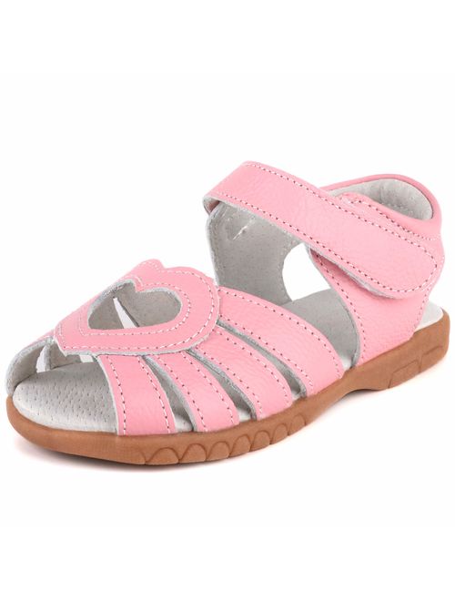 Femizee Kid Girls Leather Sandals Toddler Little Girls Princess Dress Shoes