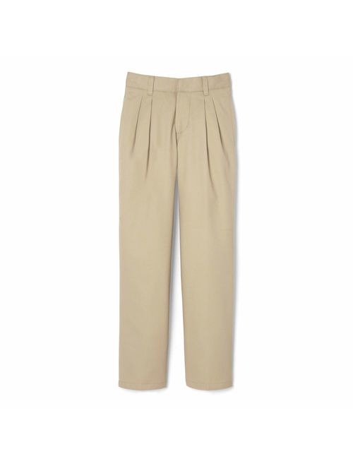 French Toast Boys' Pleated Double Knee Pant with Adjustable Waist