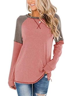 HARHAY Women's Long Sleeve Faux Suede Casual Blouse Tunic Shirt Tops