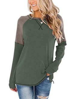 HARHAY Women's Long Sleeve Faux Suede Casual Blouse Tunic Shirt Tops