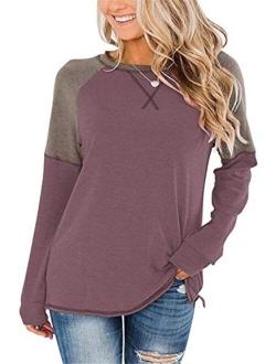 HARHAY Women's Long Sleeve Faux Suede Casual Blouse Tunic Shirt Tops