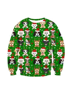 Funnycokid Kids Ugly Christmas Fleece Sweatshirt Boys Girls 3D Print Xmas Pullover Jumper 4-16Y