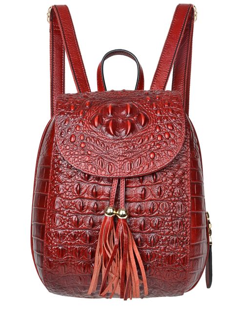 PIJUSHI Leather Backpack For Women Crocodile Bags Fashion Casual Backpack Purses