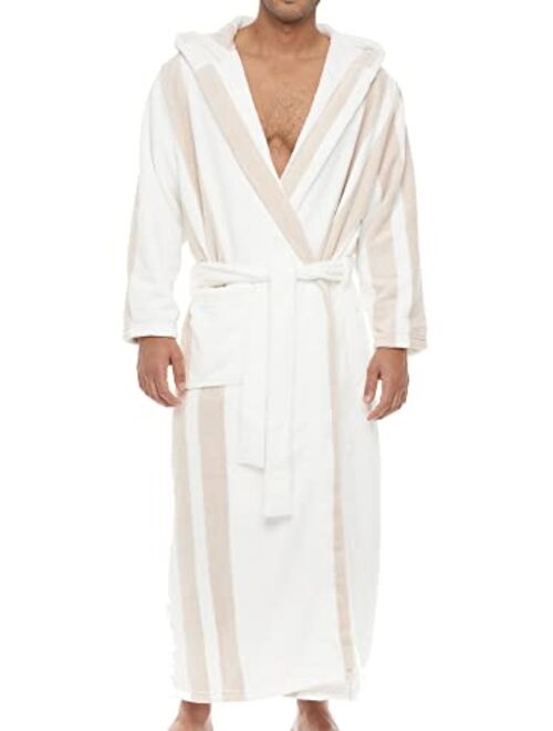 Alexander Del Rossa Men's Plush Fleece Robe with Hood, Warm Big and Tall Bathrobe