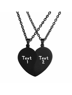 MJartoria Best Friend Necklaces BFF Necklace for 2 Friendship Valentines Day Gift Split Heart Weirdo 1 Weirdo 2 Best Friends Forever Pendant Set