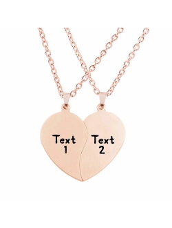 MJartoria Best Friend Necklaces BFF Necklace for 2 Friendship Valentines Day Gift Split Heart Weirdo 1 Weirdo 2 Best Friends Forever Pendant Set