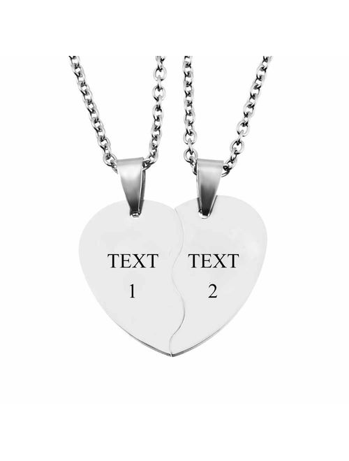 MJartoria Best Friend Necklaces BFF Necklace for 2 Friendship Valentines Day Gift Split Heart Weirdo 1 Weirdo 2 Best Friends Forever Pendant Set