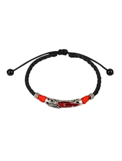 Ancient Tribe Handmade Adjustable Leather Anklet,Black