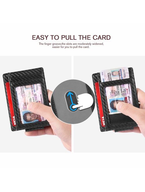 Slim & Minimalist Bifold Front Pocket Wallet with Strong Magnet Money Clip for men,Effective RFID Blocking & Anti-magnetic