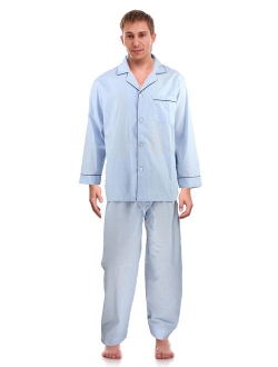 RK Classical Sleepwear Men's Broadcloth Woven Pajama Set