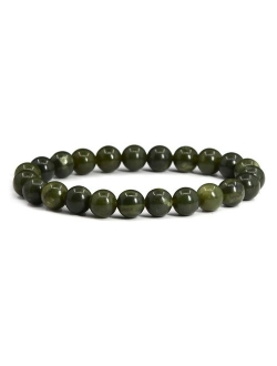 Justinstones Gem Semi Precious Gemstone 8mm Round Beads Stretch Bracelet 7 Inch Unisex