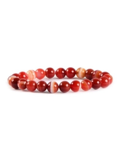 Justinstones Gem Semi Precious Gemstone 8mm Round Beads Stretch Bracelet 7 Inch Unisex