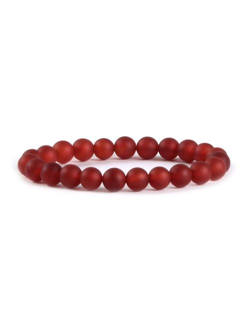 Justinstones Gem Semi Precious Gemstone 8mm Round Beads Stretch Bracelet 7 Inch Unisex