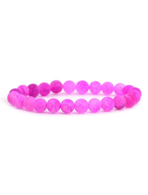 Justinstones Gem Semi Precious Gemstone 8mm Round Beads Stretch Bracelet 7 Inch Unisex