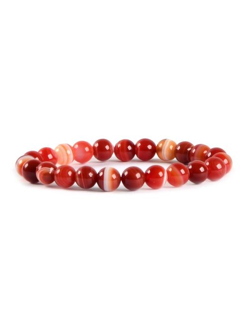 Justinstones Gem Semi Precious Gemstone 8mm Round Beads Stretch Bracelet 7 Inch Unisex