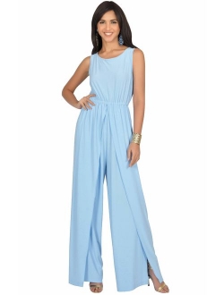 Womens Sleeveless Cocktail Wide Leg One Piece Jumpsuit Romper Playsuit