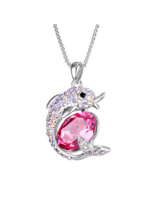 ZIOZIA Necklace Women Made with Swarovski Crystal Chain Love Heart Pendant Kids Jewelry for Girls Gifts for Girlfirend and Mom