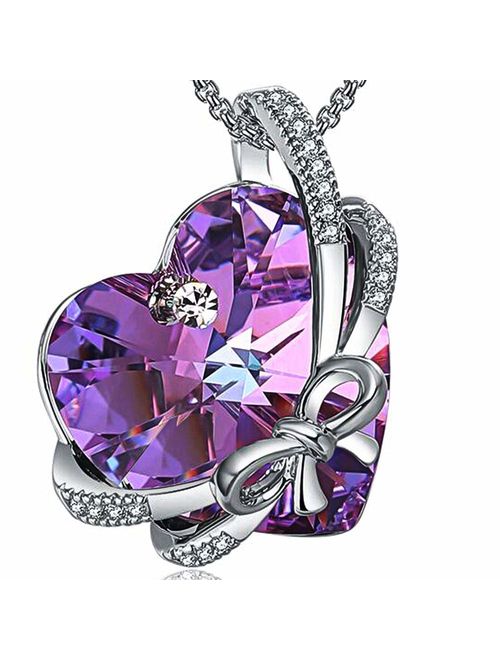 ZIOZIA Necklace Women Made with Swarovski Crystal Chain Love Heart Pendant Kids Jewelry for Girls Gifts for Girlfirend and Mom