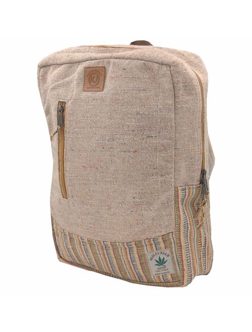 KayJayStyles Natural Handmade Large Multi Pocket Hemp Nepal Backpack