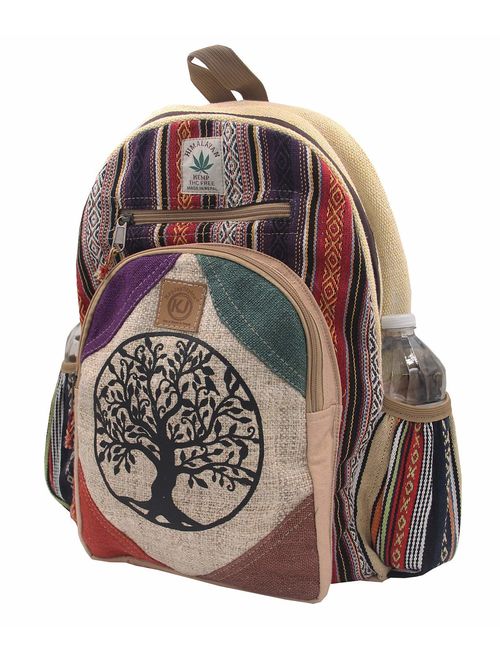 KayJayStyles Natural Handmade Large Multi Pocket Hemp Nepal Backpack