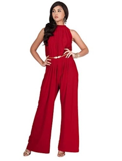 Womens Sexy Sleeveless Wide Leg Pants Cocktail Pantsuit Jumpsuit Romper