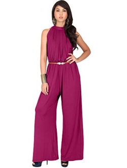 Womens Sexy Sleeveless Wide Leg Pants Cocktail Pantsuit Jumpsuit Romper