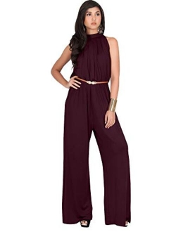 Womens Sexy Sleeveless Wide Leg Pants Cocktail Pantsuit Jumpsuit Romper