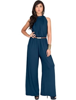 Womens Sexy Sleeveless Wide Leg Pants Cocktail Pantsuit Jumpsuit Romper