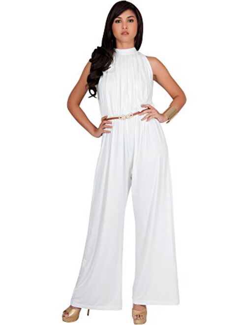 KOH KOH Womens Sexy Sleeveless Wide Leg Pants Cocktail Pantsuit Jumpsuit Romper