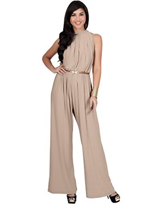 KOH KOH Womens Sexy Sleeveless Wide Leg Pants Cocktail Pantsuit Jumpsuit Romper