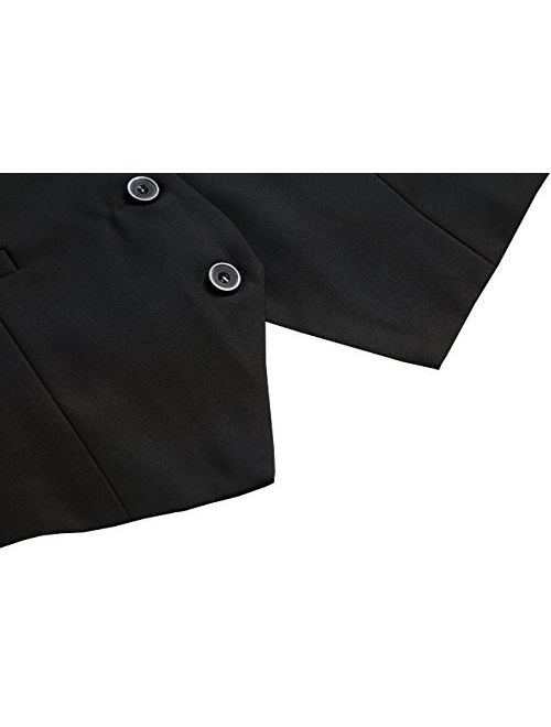 Vocni Women's Fully Lined 4 Button V-Neck Economy Dressy Suit Vest