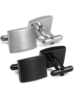 FIBO STEEL Stainless Steel Classic Cufflinks for Men Wedding Business