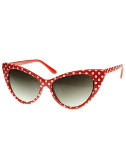 Super Cateyes Vintage Inspired Fashion Mod Chic High Pointed Cat-Eye Sunglasses