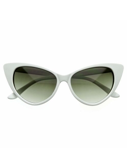 Super Cateyes Vintage Inspired Fashion Mod Chic High Pointed Cat-Eye Sunglasses