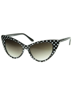 Super Cateyes Vintage Inspired Fashion Mod Chic High Pointed Cat-Eye Sunglasses