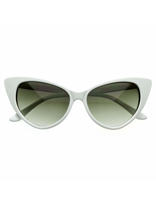 Super Cateyes Vintage Inspired Fashion Mod Chic High Pointed Cat-Eye Sunglasses