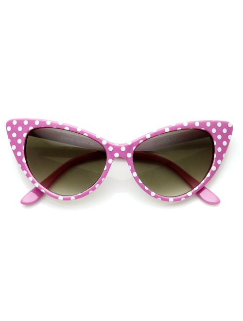 Super Cateyes Vintage Inspired Fashion Mod Chic High Pointed Cat-Eye Sunglasses