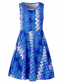 BFUSTYLE Girl Print Dress, Sleeveless Casual Floral Sundress for Girls 4-13 Years