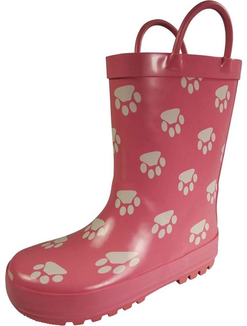 NORTY Waterproof Rubber Rain Boots for Girls & Boys - Toddlers & Big Kids - Solid & Printed Rainboots