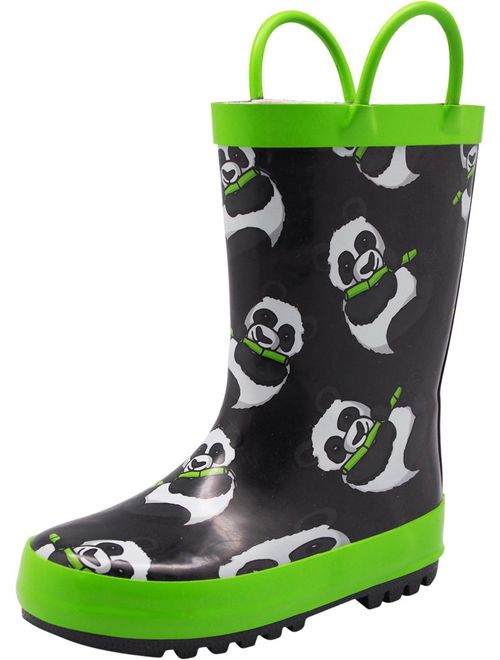 NORTY Waterproof Rubber Rain Boots for Girls & Boys - Toddlers & Big Kids - Solid & Printed Rainboots