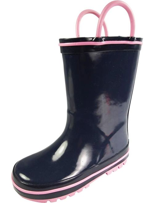 NORTY Waterproof Rubber Rain Boots for Girls & Boys - Toddlers & Big Kids - Solid & Printed Rainboots