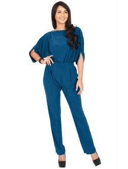 Womens Short Sleeve Sexy Semi Formal Cocktail One Piece Jumpsuit Romper