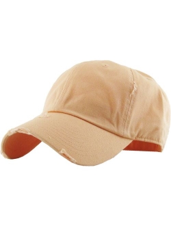 KBETHOS Vintage Washed Distressed Cotton Dad Hat Baseball Cap Adjustable Polo Trucker Unisex Style Headwear