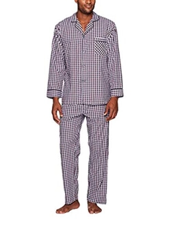 Men's Woven Plain Weave Pajama Set