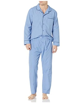 Men's Woven Plain Weave Pajama Set