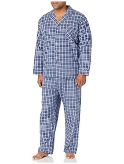 Men's Woven Plain Weave Pajama Set