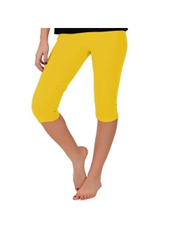 Women's and Girl's Knee-Length Leggings | Stretchy Leggings | Cotton Spandex | XS Child - 5X Adult