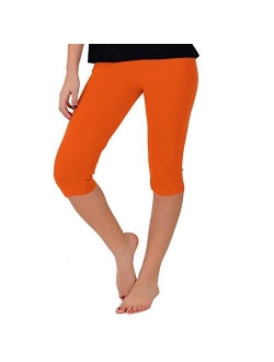 Women's and Girl's Knee-Length Leggings | Stretchy Leggings | Cotton Spandex | XS Child - 5X Adult