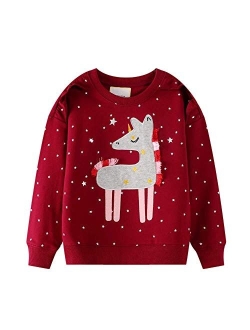 Hongshilian Unisex Kids Cute Cartoon Cotton Sweater Shirt