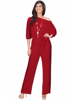 Womens One Off Shoulder Short Sleeve Piece Jumpsuit Pant Suit Romper